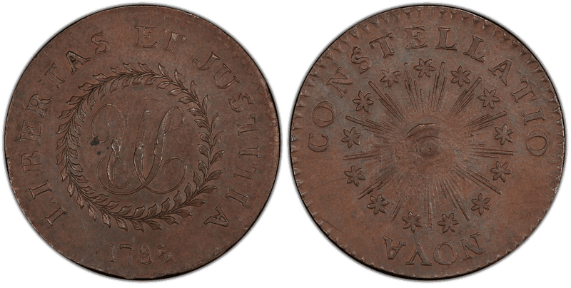1785 C Nova 1/2P Pointed Rays - Small Date Half Penny