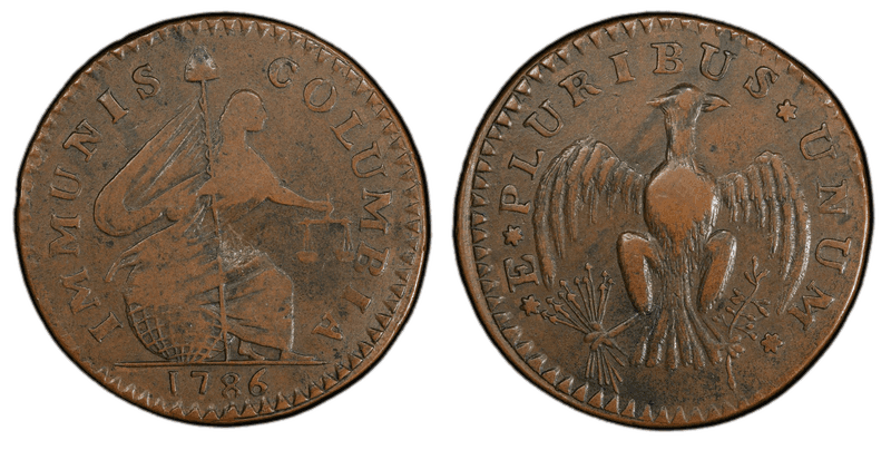 1786 1/2P Immunis Columbia - Eagle Reverse Half Penny