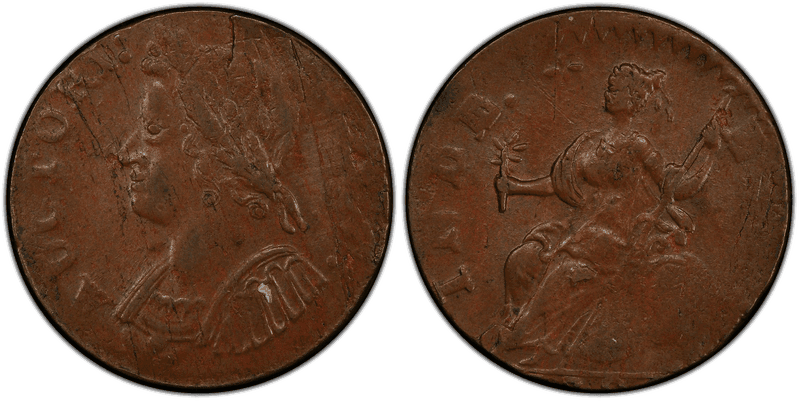 1786 CT 1/2P Mailed Bust Left Half Penny