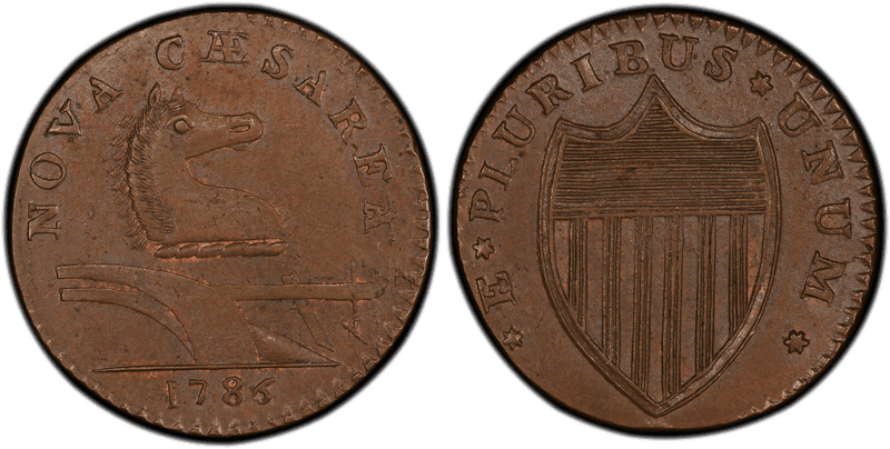 1786 NJ 1/2P Narrow Shield Half Penny