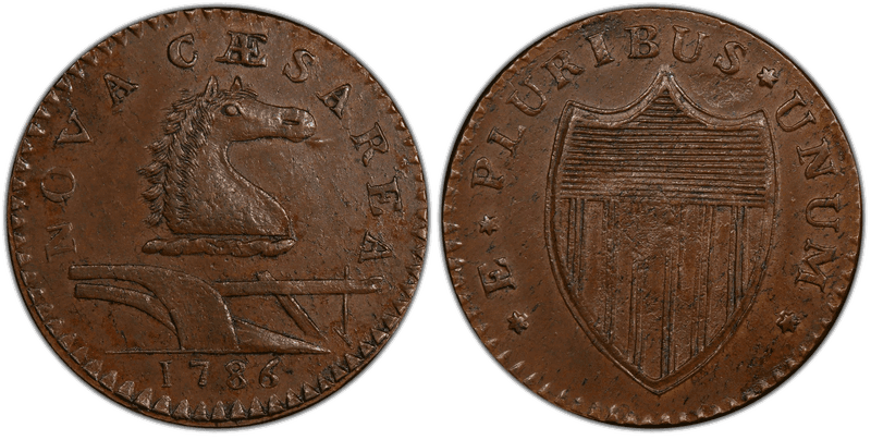 1786 NJ 1/2P Protruding Tongue Half Penny