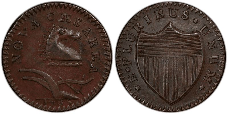 1786 NJ 1/2P Wide Shield Half Penny