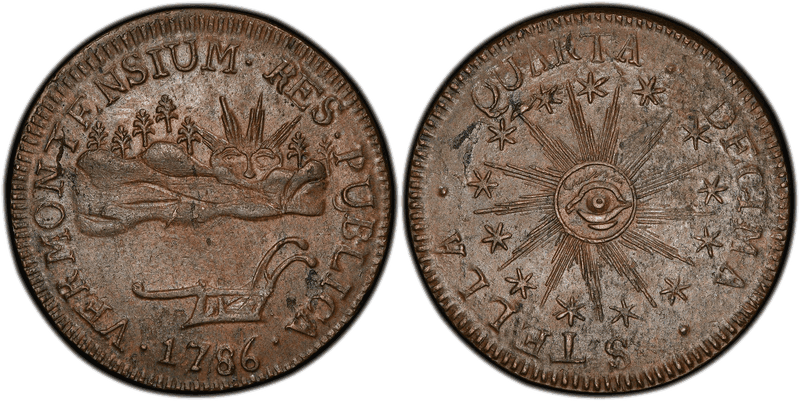 1786 VT 1/2P Vermontensium Half Penny