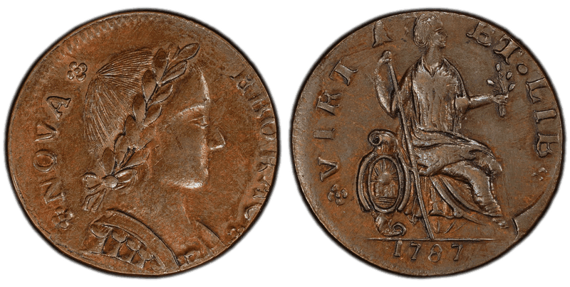 1787 1/2P Nova Eborac - Seated Right Half Penny