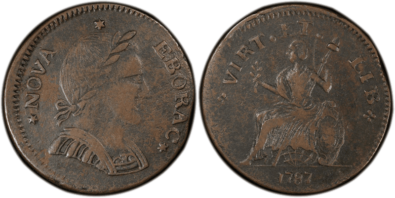 1787 1/2P Nova Eborac - Small Head Half Penny
