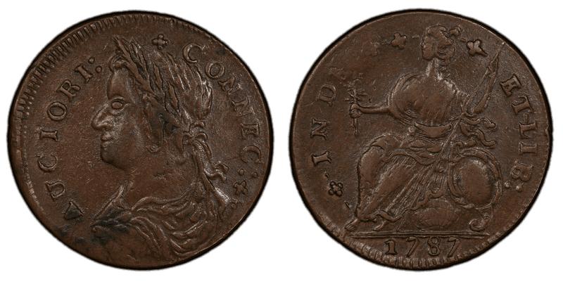 1787 CT 1/2P DB Left - AUCIORI Half Penny