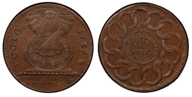 1787 Fugio Cent - Cross After Date Raised Rims