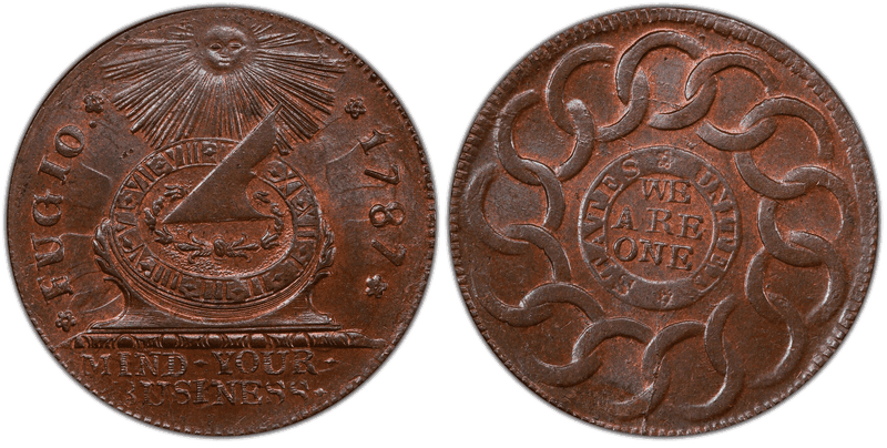 1787 Fugio Cent - States United, 4 Cinq