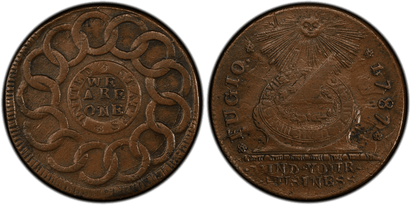 1787 Fugio Cent - United States, 1 Over Horiz. 1