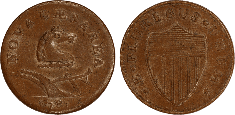 1787 NJ 1/2P Small Plan - Plain Shield Half Penny