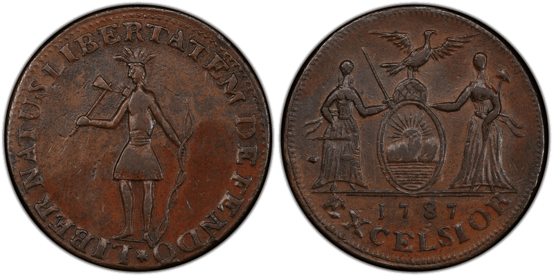 1787 NY 1/2P Excelsior - Indian/Arms Half Penny