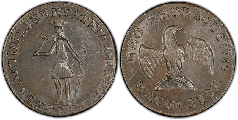 1787 NY 1/2P Excelsior - Indian/Eagle Half Penny