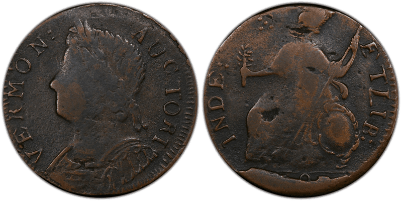 1787 VT 1/2P Bust Left Half Penny