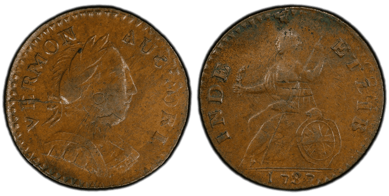 1787 VT 1/2P Bust Right Half Penny