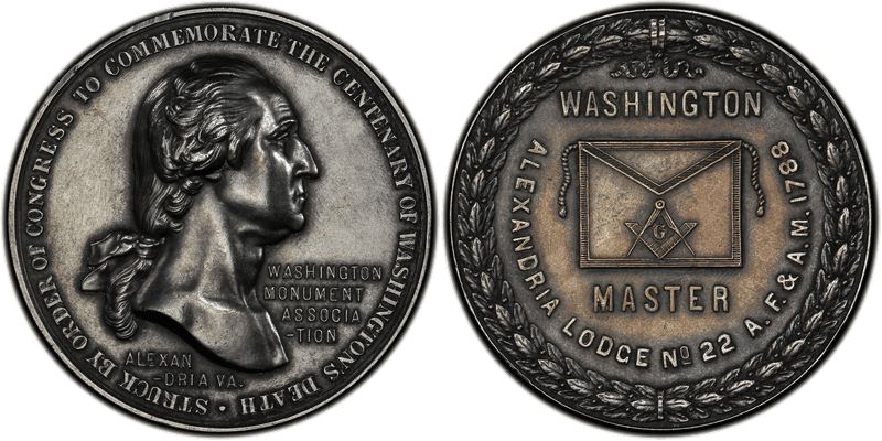1788 Medal Baker-1829 Silver Washington Monument Association