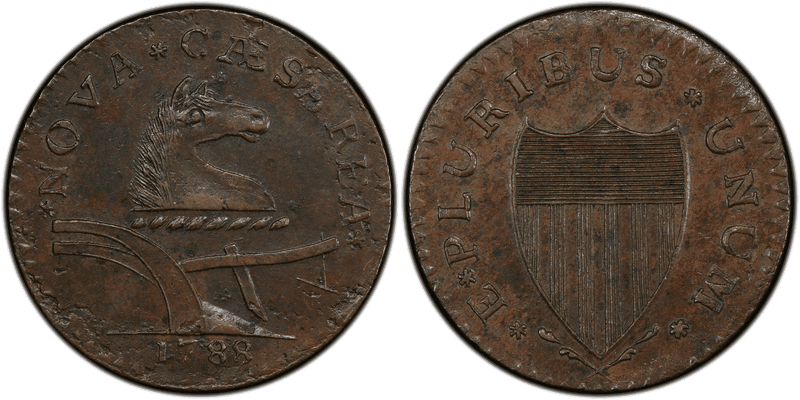 1788 NJ 1/2P Head Right Half Penny