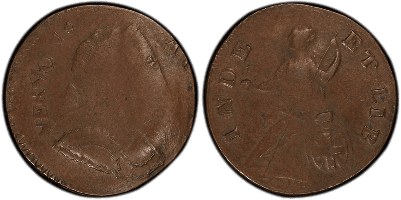 1788 VT 1/2P Backward C Half Penny