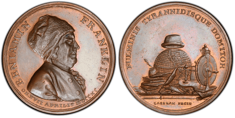 1790 Bronze Medal Fuld-FR.M.NL.8 Benjamin Franklin