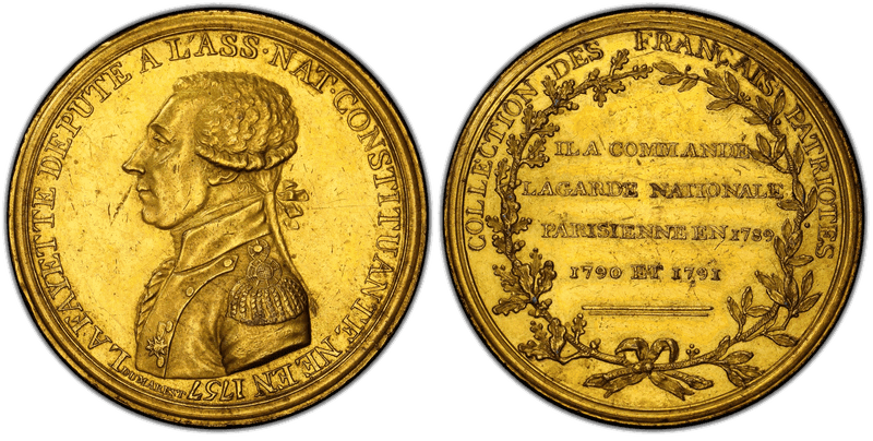 1791 Bronze Medal Fuld-LA.1791.2 Gilt Gen. Lafayette National Assembly