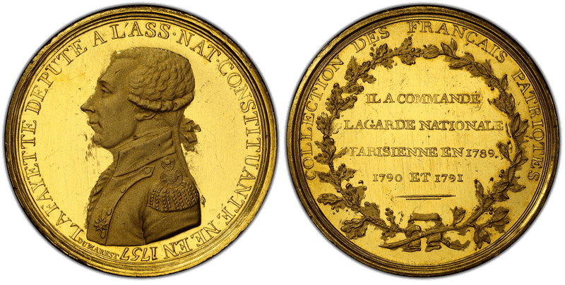 1791 Bronze Medal Fuld-LA.1791.4 Gilt Gen. Lafayette National Assembly