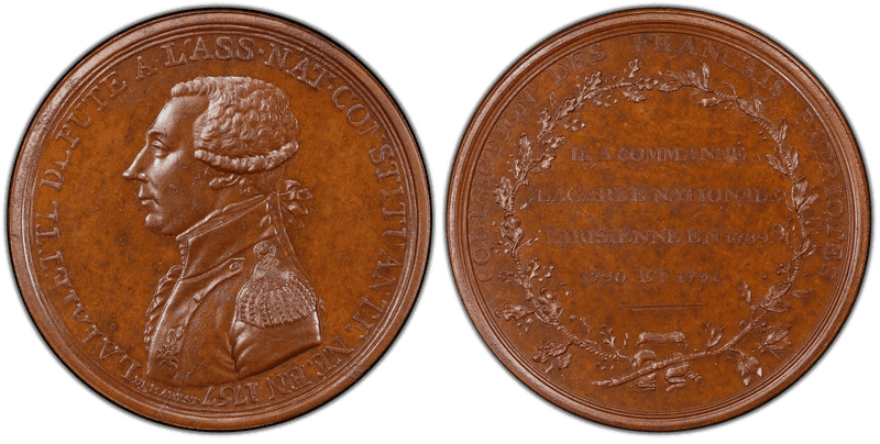 1791 Bronze Medal Fuld-LA.1791.4var PE Gen. Lafayette National Assembly