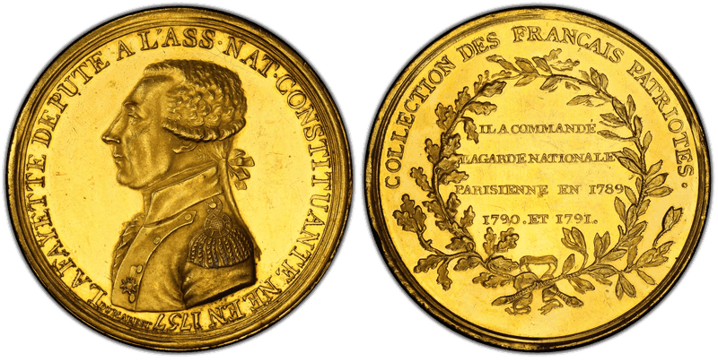 1791 Bronze Medal Fuld-LA.1791.7 Gilt Gen. Lafayette National Assembly