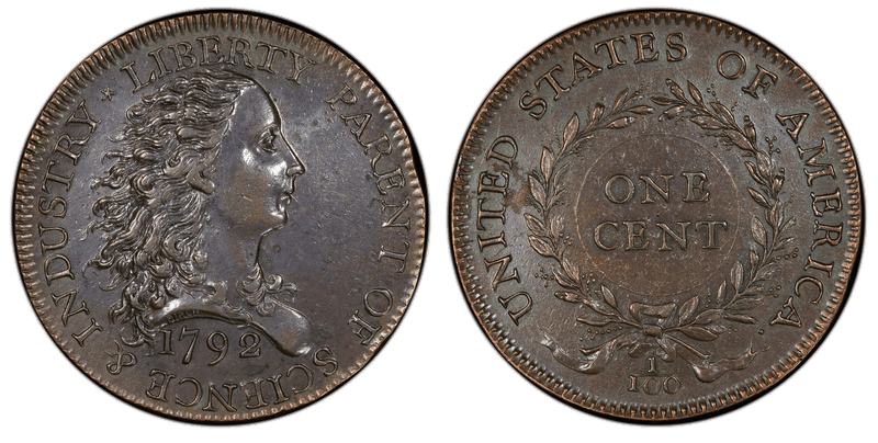 1792 Cent Pattern - J-3, Birch Cent, Plain Edge