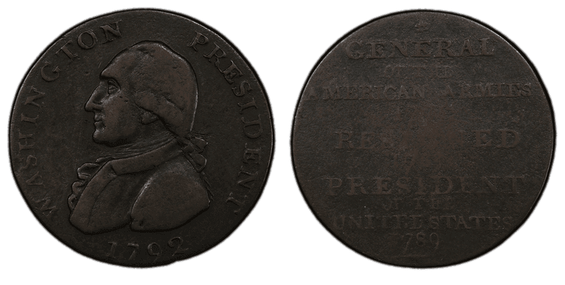 1792 Washington President Plain Edge Cent