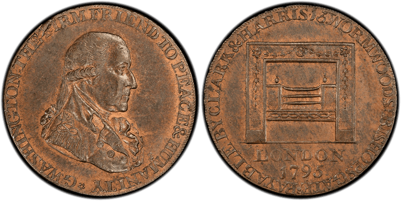 1795 1/2P Washington-Grate Large Buttons - LE - GW-49 Half Penny