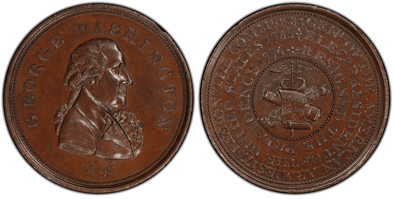 1796 Bronze Medal GW-61, Washington Repub Ameri
