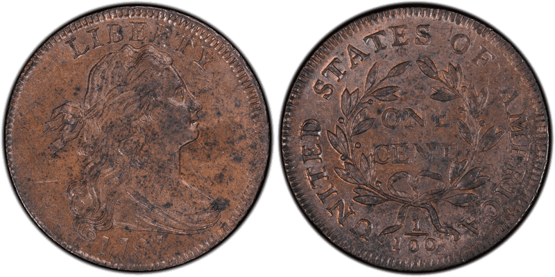 1797 Draped Bust Cent - Reverse of 1797, No Stems