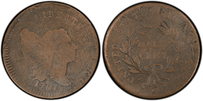 1797 Liberty Cap Right Half Cent - Gripped Edge