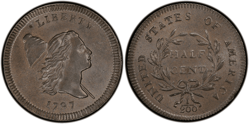 1797 Liberty Cap Right Half Cent - Plain Edge