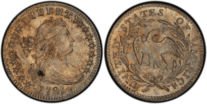1797 Draped Bust Half Dime - 15 Stars