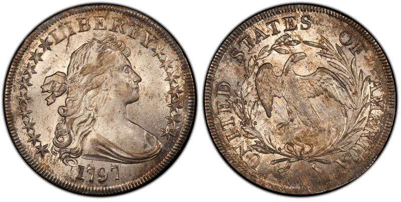 1797 Draped Bust Dollar - 9x7 Stars, Large Letters