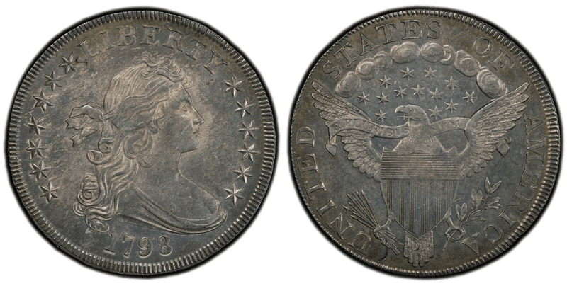 1798 Draped Bust Dollar - Knob 9, 4 Lines