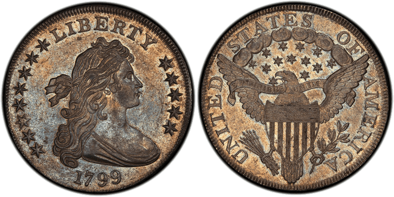 1799 Draped Bust Dollar - 8x5 Stars