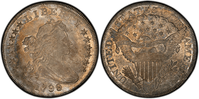 1799 Draped Bust Dollar - 9/8 13 Reverse Stars