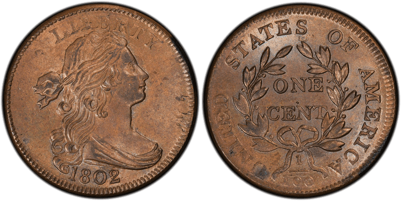 1802 Draped Bust Cent - No Stems