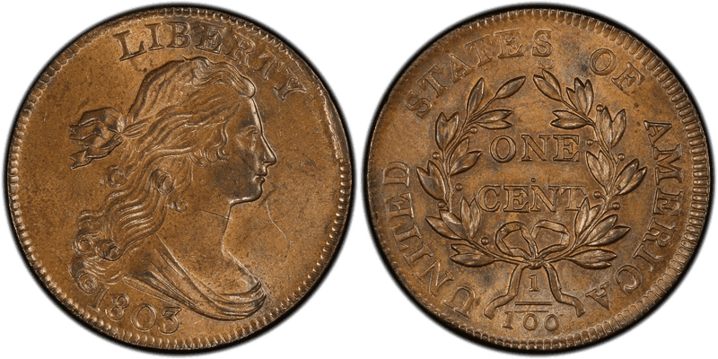 1803 Draped Bust Cent - No Stems