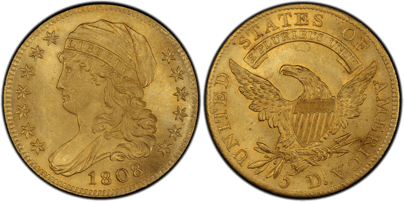 1808 Draped Bust to Left Half Eagle