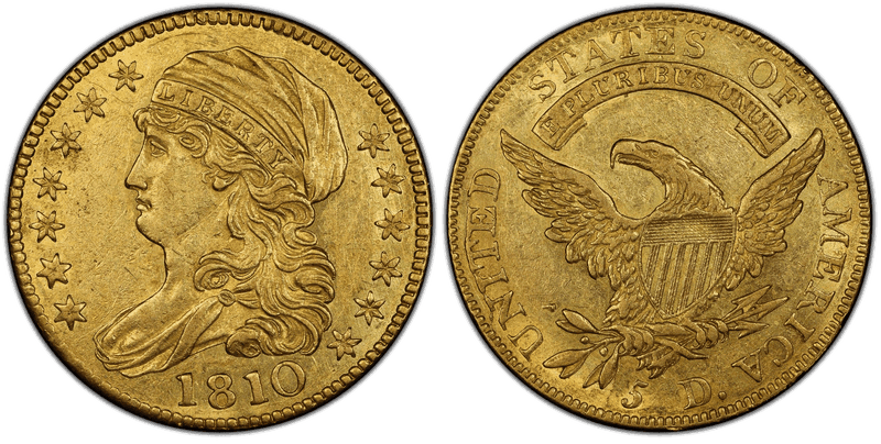 1810 Draped Bust to Left Half Eagle - Large Date, Small 5