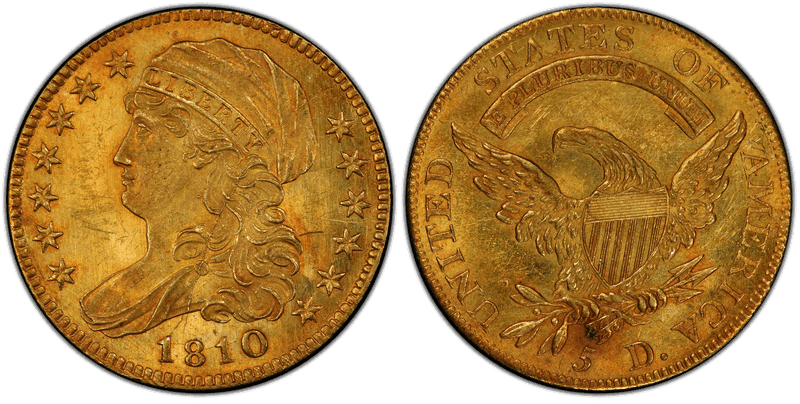 1810 Draped Bust to Left Half Eagle - Small Date, Small 5