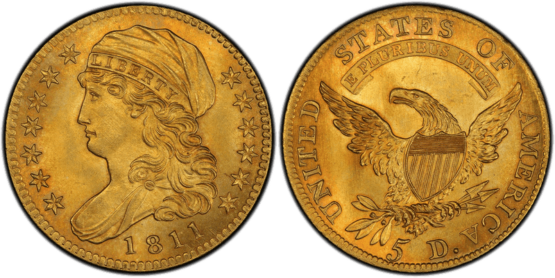 1811 Draped Bust to Left Half Eagle - Tall 5