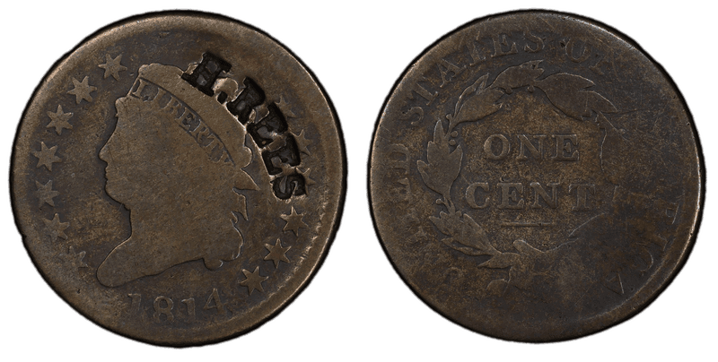 1814 Classic Head Cent - Brunk R-163 Plain 4 H. Rees