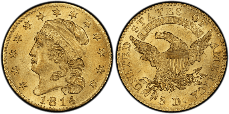 1814 Capped Head to Left Half Eagle