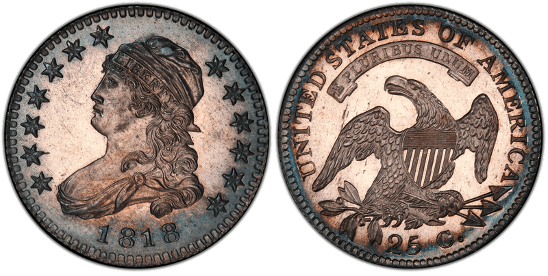 1818 Proof Capped Bust Quarter - B-8