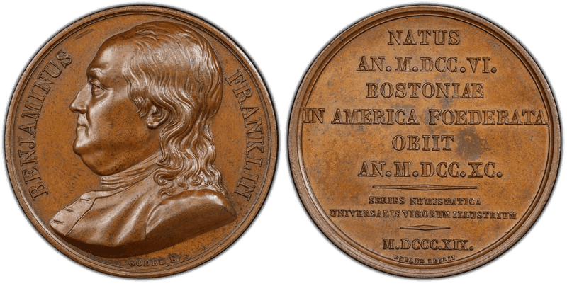 1819 Bronze Medal Fuld-FR.M.SE.4 Benjamin Franklin