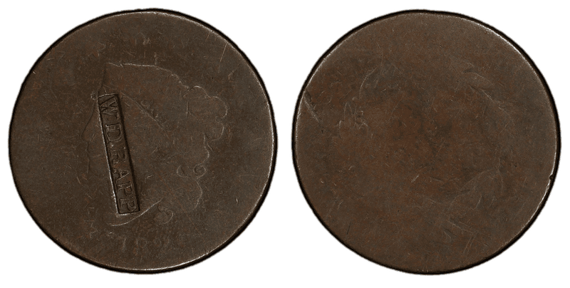 1820 Matron Head Coronet Head Cent - Brunk R-79 Small Date W D. Rapp