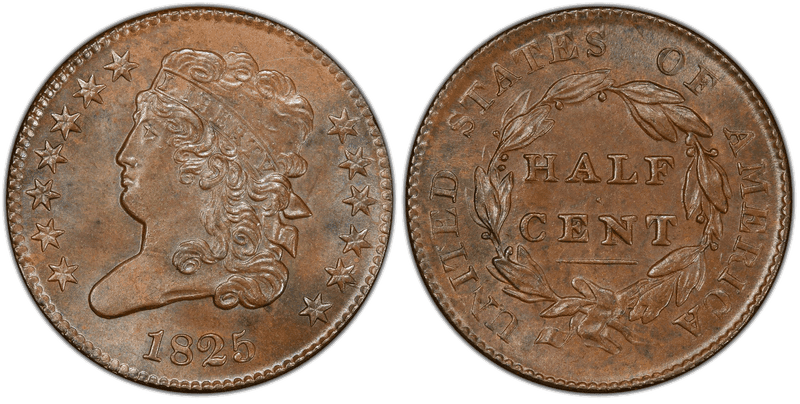 1825 Classic Head Half Cent